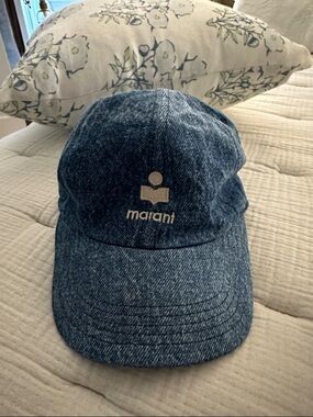 Isabel Marant Denim Blue Logo Baseball Cap